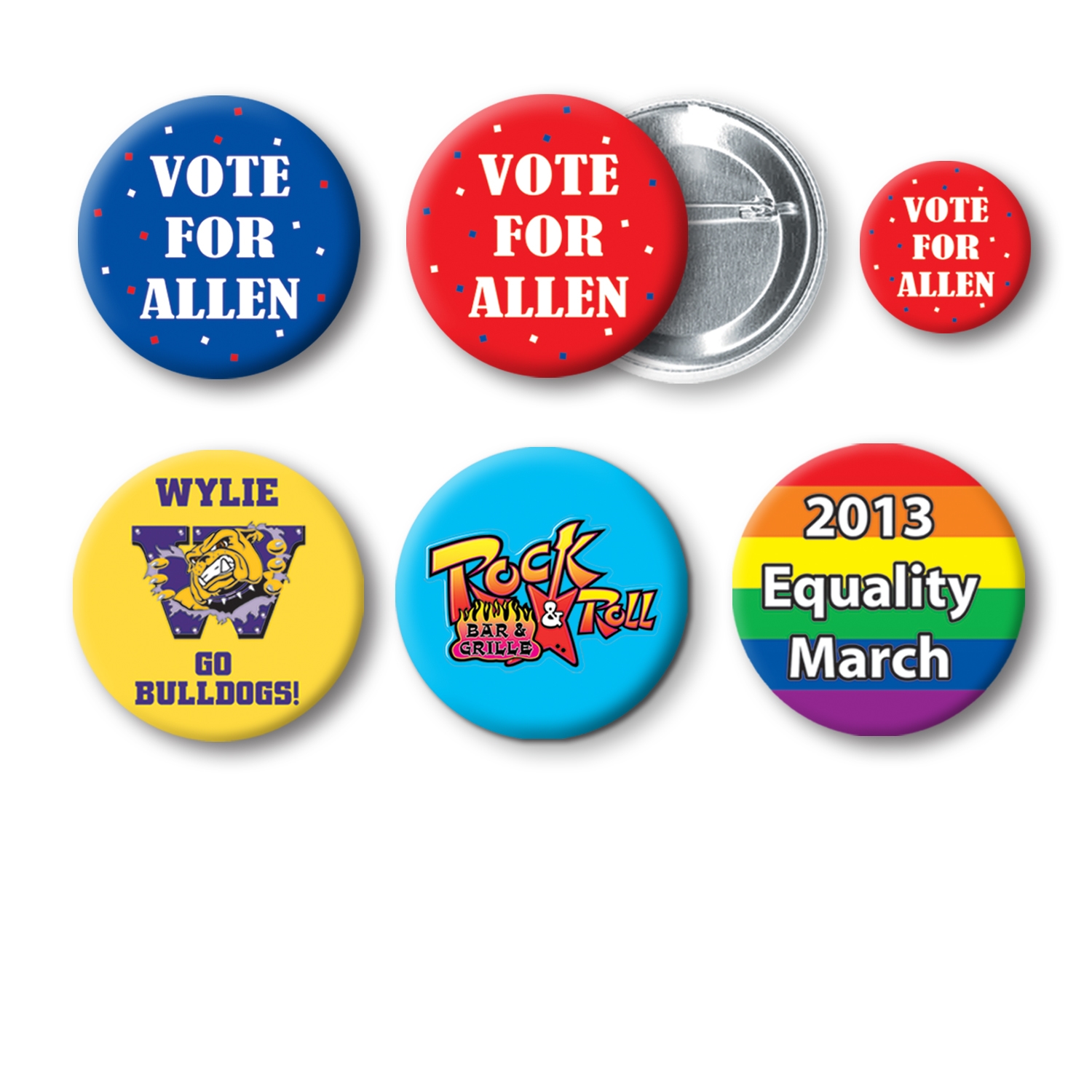 1 3/4" Custom Printed Buttons Custom Printed Buttons, party favor, 80s, New Years Eve, promotions, wholesale, inexpensive, bulk