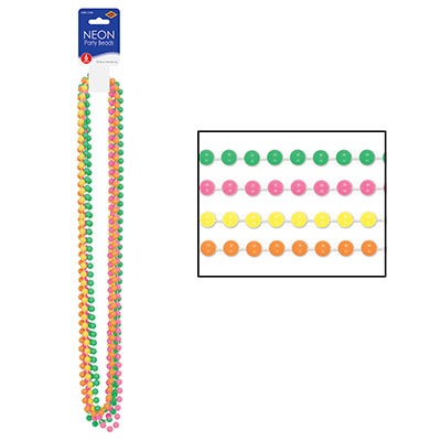 Small plastic round Neon Party Beads as a party favor.