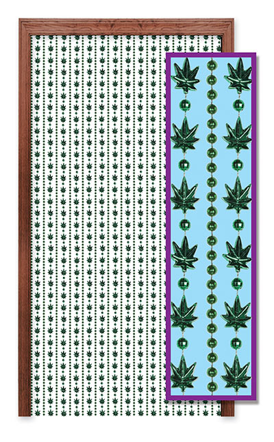 Weed Bead Curtain (Pack of 1) Weed Bead Curtain, weed, weed bead, curtain, decoration, 60s, new years eve, wholesale, inexpensive, bulk