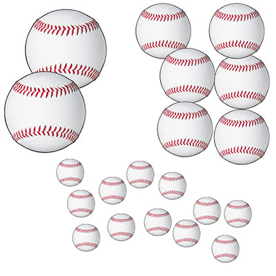 Baseball Cutouts (Pack of 240) Baseball Cutouts, baseball, cutouts, decoration, wholesale, inexpensive, bulk