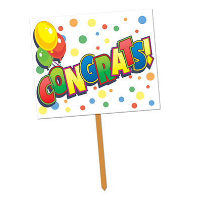 Congrats! Yard Sign (Pack of 6) Congrats! Yard Sign, congrats, yard sign, decoration, wholesale, inexpensive, bulk