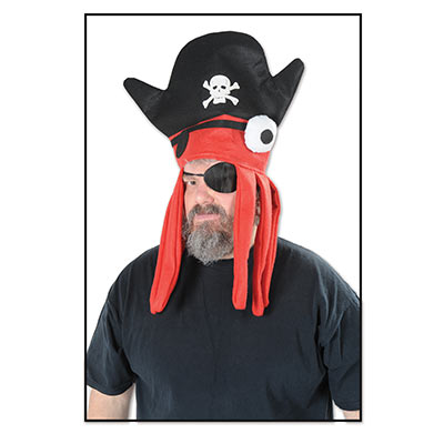Hat with a pirates look and squid legs.