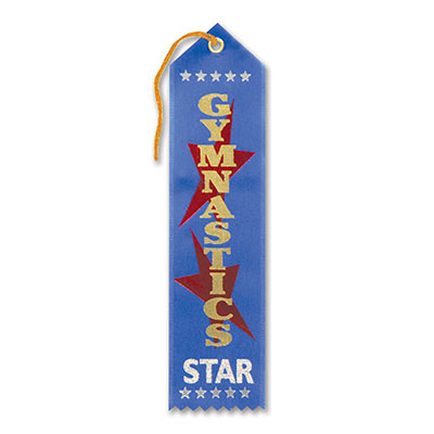 Gymnastics Star Award Ribbon (Pack of 6) Gymnastics Star Award Ribbon, gymnastics stars, award ribbon, gymnastics, wholesale, inexpensive, bulk, sport