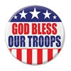 God Bless Our Troops Button (Pack of 6) God Bless Our Troops Button, god bless our troops, party favor, button, wholesale, inexpensive, bulk, patriotic, july 4th