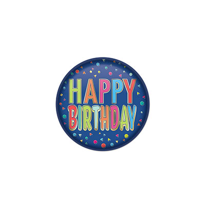 Happy Birthday Button (Pack of 6) Happy Birthday Button, happy birthday, button, party favor, wholesale, inexpensive, bulk