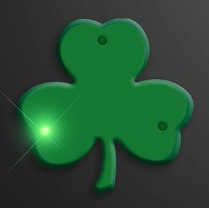 Blinky Green Shamrock Flashing Pins. These Green Shamrock Flashing Pins will add flare to any St. Patrick's Day outfit.