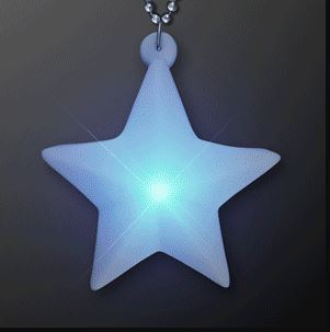 LED Shining Star Deco Light Necklace with silver chain for a party favor