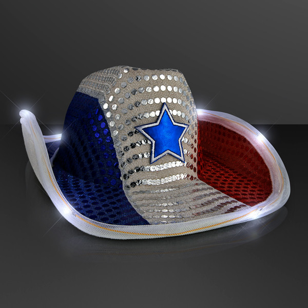 Patriotic Light Up Cowboy Hats display picture 1