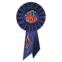 #1 Dad Rosette (Pack of 6) #1 Dad Rosette, #1 Dad, Rosette, father's day, party favor, wholesale, inexpensive, bulk