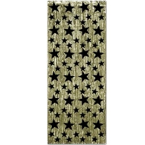 1-Ply Black and Gold Gleam 'N Curtain (Pack of 6) gold, black, star, metallic, curtain, new year's eve, back drop, inexpensive, decoration, wholesale, bulk
