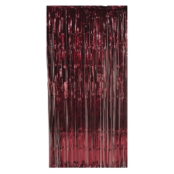 Burgundy Doorway Curtain made of metallic strands