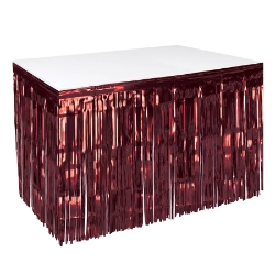 1-Ply Burgundy Metallic Table Skirting 