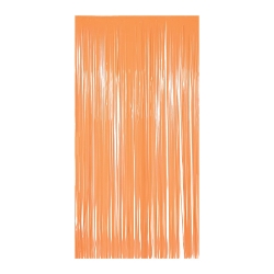 1-Ply Neon Orange Plastic Fringe Curtain