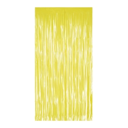 1-Ply Neon Yellow Plastic Fringe Curtain