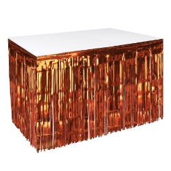 1-Ply Orange Metallic Table Skirting 