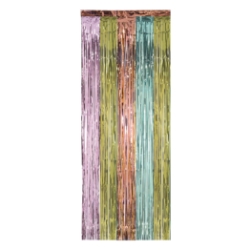1-Ply Pastel Gleam N Curtain (Pack of 6) pastel gleam n curtain, pastel foil curtain, party backdrop curtain, photo booth backdrop, pastel party decorations, foil fringe curtain, baby shower decorations, bridal shower decor, birthday party backdrop, wedding decorations, pastel event decor, party wall decoration, doorway curtain, shimmering party backdrop, pack of 6 curtains, Party Express
