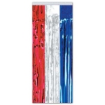 Red, Silver and Blue Patriotic Doorway Curtain made of metallic strands