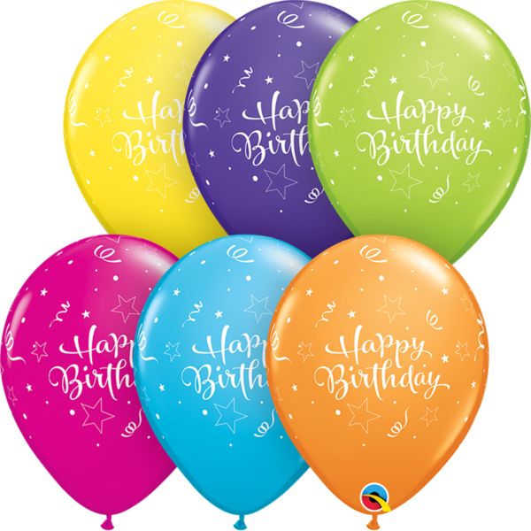 11" Birthday Shining Star Latex Balloons