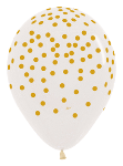 11" Gold Confetti Dot Latex Balloons 