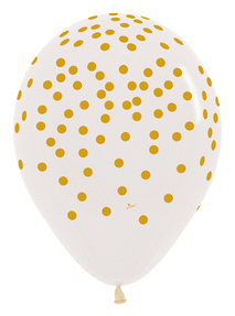 11" Gold Confetti Dot Latex Balloons 