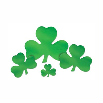 12" Foil Shamrock Cutout wall decorations for St. Patrick's Day 