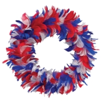 12" Red, White & Blue Feather Wreath