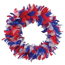 12" Red, White & Blue Feather Wreath