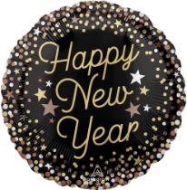 17" Lux New Year Foil Balloon (Pack of 10) 17 inch Lux New Year Balloons, New Year's Eve balloons, luxury New Year balloons, NYE balloons, Happy New Year balloon, foil party balloons, balloon bouquet supplies, countdown party decorations, corporate event balloons, hotel New Year's décor, restaurant holiday decorations, elegant party balloons, New Year's celebration supplies, pack of 10 balloons, Party Express