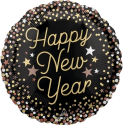17" Lux New Year Foil Balloon (Pack of 10) 17 inch Lux New Year Balloons, New Years Eve balloons, luxury New Year balloons, NYE balloons, Happy New Year balloon, foil party balloons, balloon bouquet supplies, countdown party decorations, corporate event balloons, hotel New Years décor, restaurant holiday decorations, elegant party balloons, New Years celebration supplies, pack of 10 balloons, Party Express
