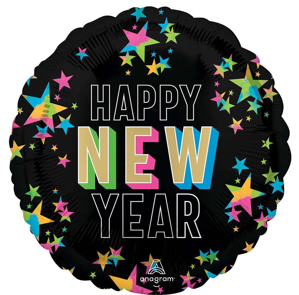 17" New Year Glow Foil Balloon (Pack of 10) 17 New Year Glow Balloons, New Years Eve balloons, NYE balloons, Happy New Year balloons, New Year party decorations, balloon bouquet supplies, countdown party balloons, corporate event balloons, holiday party decorations, festive balloons, New Years celebration décor, pack of 10 balloons, party balloons, Party Express