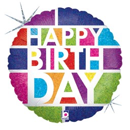 18" Birthday Block Mylar Balloon