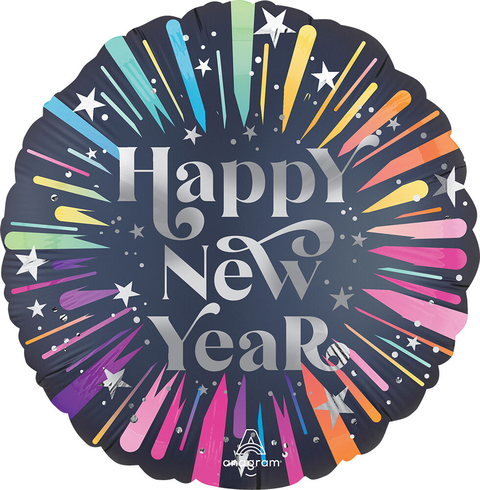 18" New Years Blast Foil Balloon (Pk of 10) 18 New Years Blast Balloons, New Years Eve balloons, NYE balloons, Happy New Year balloons, 18 inch foil balloons, New Year party decorations, countdown party balloons, balloon bouquet supplies, corporate event balloons, hotel New Years décor, restaurant holiday decorations, festive party balloons, New Years celebration decorations, pack of 10 balloons, Party Express