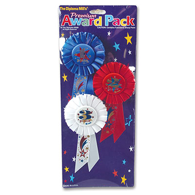 1st, 2nd, 3rd, Place Award Pack Rosettes for any event