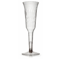 Two piece plastic champagne glasses. 