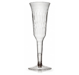 Two piece plastic champagne glasses. 