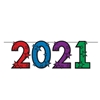 DISC-"2021" Glittered Streamer (Pack of 1) streamer, glitter, multi-color, new years eve, 2020, decoration, inexpensive, wholesale, 2020 Glittered Streamer