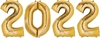 DISC - 2022 Mylar Balloon Gold (Pack of 1) 2022 Mylar Balloon Gold, gold, 2022, graduation, new years eve, wholesale, inexpensive, bulk, decoration, balloon