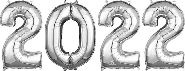 2022 Mylar Balloon Silver (Pack of 1) 2022 Mylar Balloon Silver, Silver, 2022, graduation, new years eve, wholesale, inexpensive, bulk, decoration, balloon