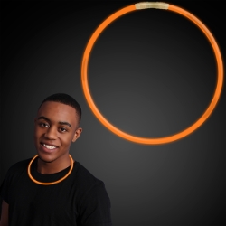 22" Orange Glow Necklaces (Pack of 50) Glow Necklace, glow, necklace, orange glow, party favor, trick or treat, patriotic, wholesale, inexpensive, bulk, halloween
