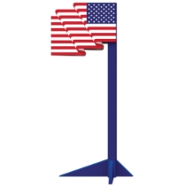 3-D American Flag Prop (Pack of 1) 3D American flag prop, patriotic display décor, large American flag decoration, printed cardboard flag, Independence Day décor, Memorial Day decorations, Veterans Day display, Party Express patriotic prop