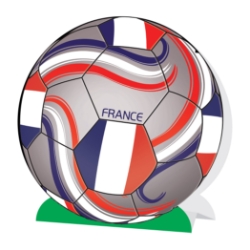 3-D Soccer Ball Centerpiece - France (Pack of 12) France centerpiece, French party décor, Tricolore decorations, blue white red soccer centerpiece, 3-D centerpiece France, Printed Card Stock centerpiece, France party supplies, soccer table decorations, French themed décor, Party Express France centerpiece
