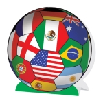 3-D Soccer Ball Centerpiece - International (Pack of 12) international centerpiece, world flag decorations, global party décor, multicultural centerpiece, 3-D centerpiece international, Printed Card Stock centerpiece, world flag soccer ball, international party supplies, soccer table decorations, Party Express international centerpiece