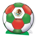 3-D Soccer Ball Centerpiece - Mexico (Pack of 12) Mexico centerpiece, Mexican party décor, eagle on cactus, Mexican coat of arms decorations, green white red soccer centerpiece, 3-D centerpiece Mexico, Printed Card Stock centerpiece, Mexico party supplies, soccer table decorations, Party Express Mexico centerpiece