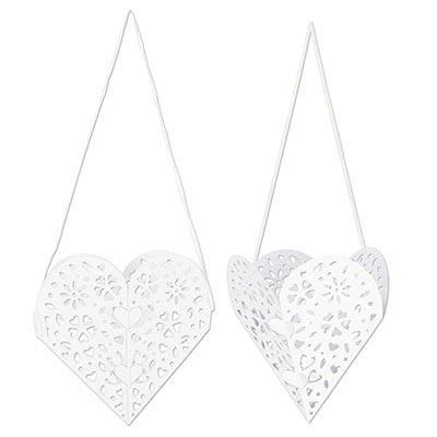 White 3-D Die-Cut Hearts for Valentines Day
