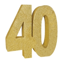 3-D Gold Glittered "40" Centerpiece 