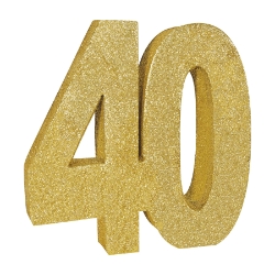 3-D Gold Glittered "40" Centerpiece 