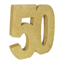 3-D Gold Glittered "50" Centerpiece 