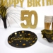 3-D Gold Glittered "50" Centerpiece (Pack of 6)  - 54000-50GD