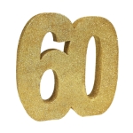 3-D Gold Glittered "60" Centerpiece 