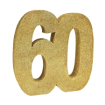 3-D Gold Glittered "60" Centerpiece 
